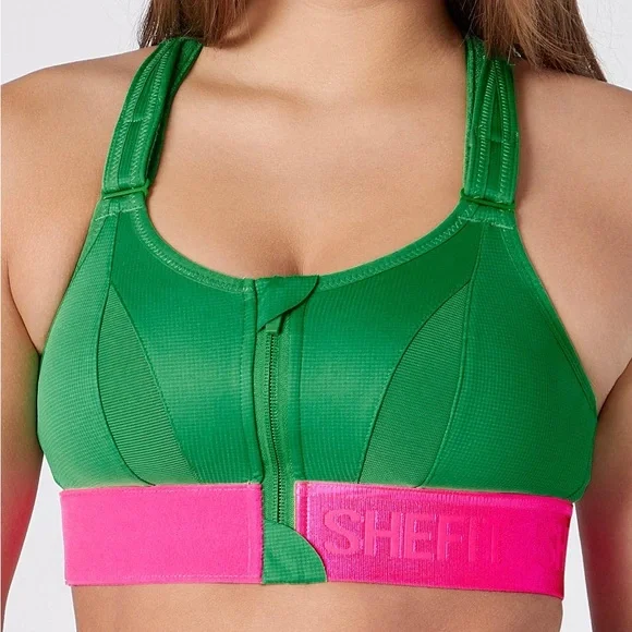 NWT Shefit Zip Front Adjustable Sports Bra - Picture 1 of 3